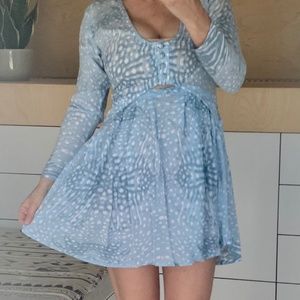 Tallow Small Blue Mini Dress